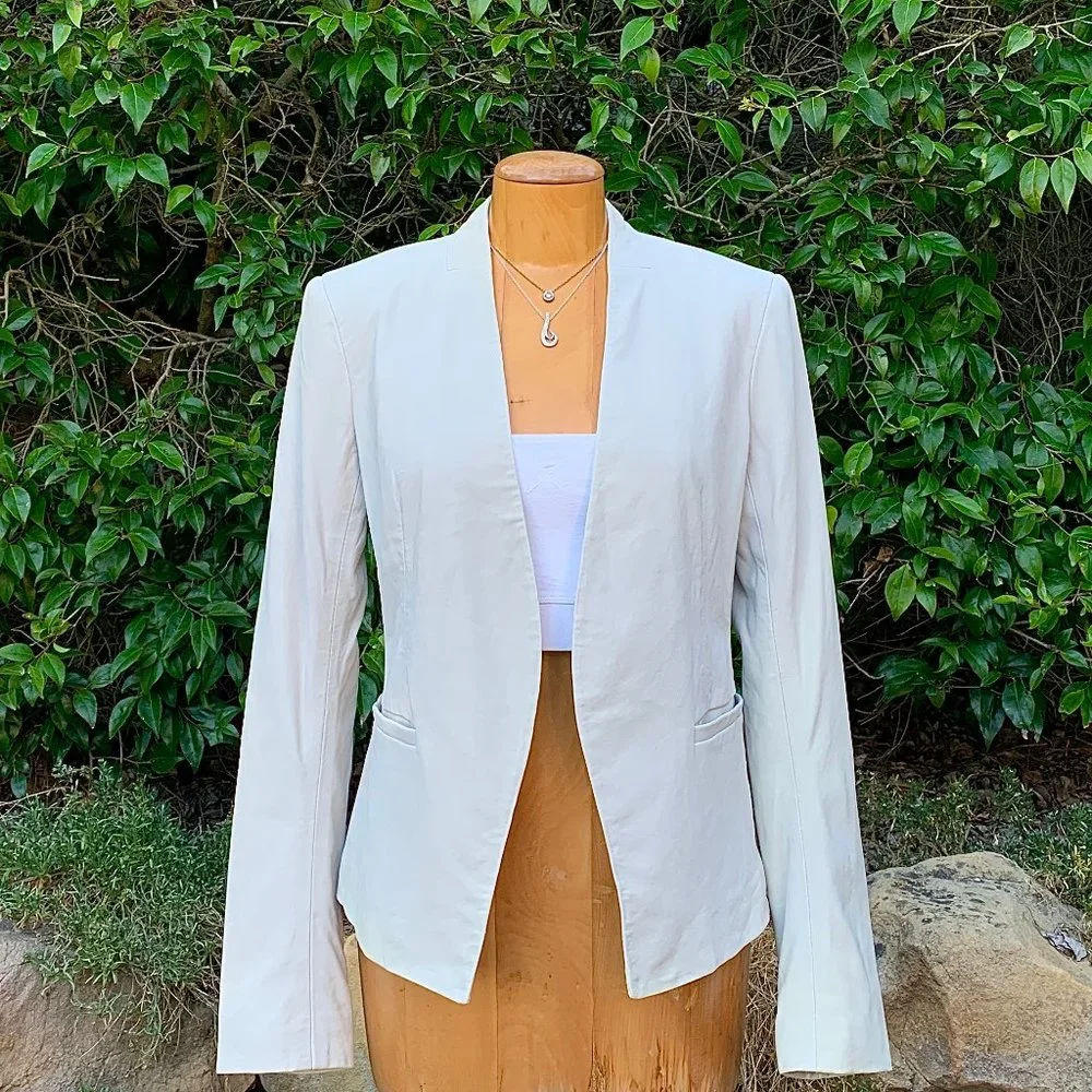 Theory butter soft leather blazer jacket winter/summer white - Picture 10 of 10